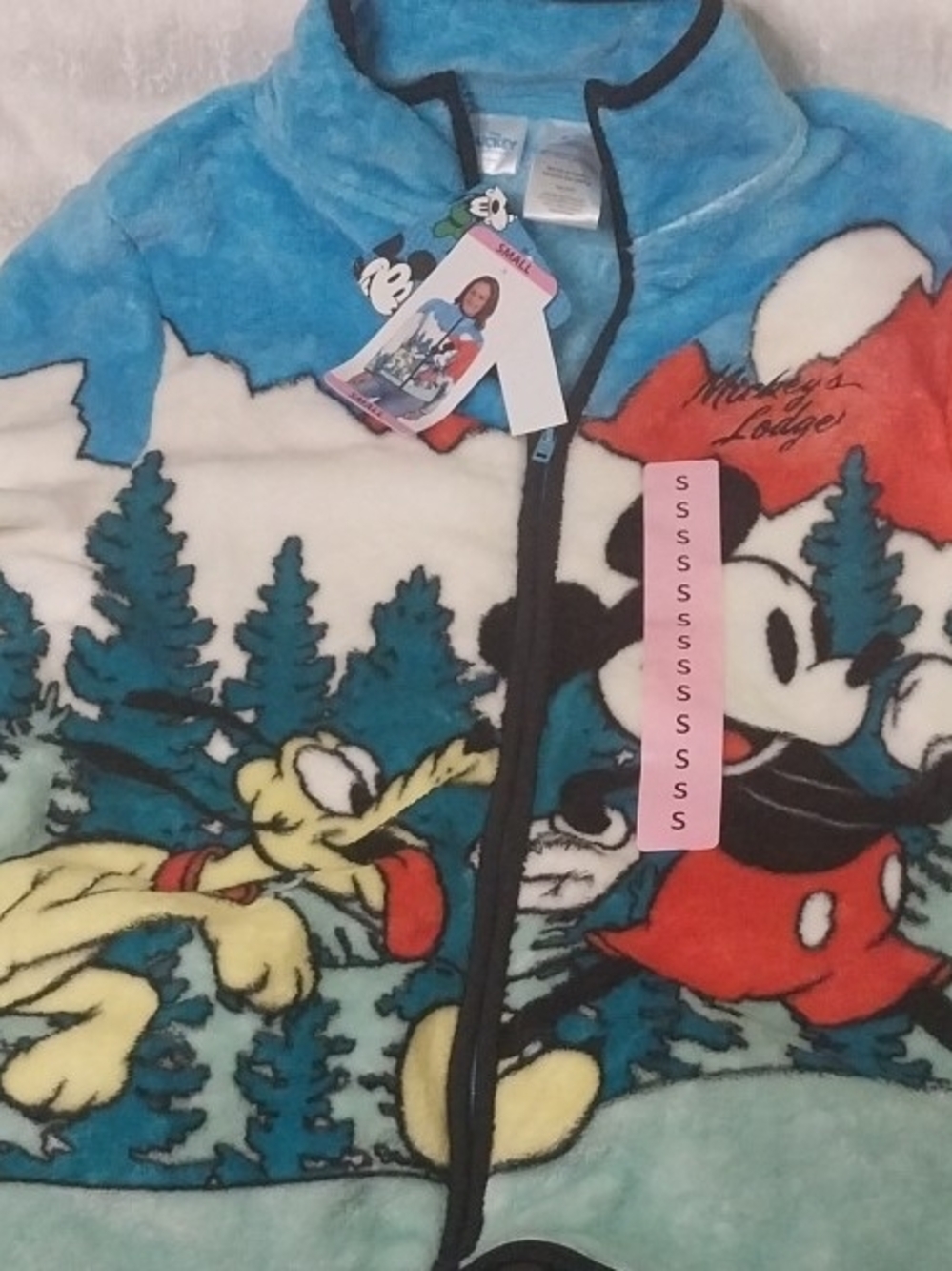 Disney Mickey & Pluto Fleece Jacket - Teal, Red, Black